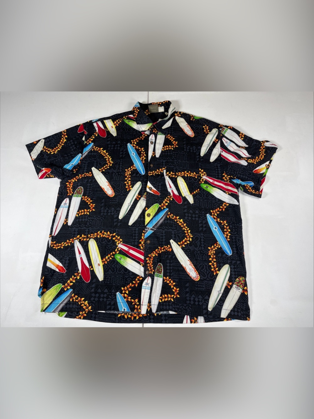 VTG High Seas Trading Co Hawaiian Aloha Shirt Surfboards Surf Made USA Men’s XXL